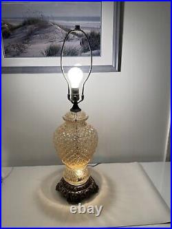 Very Rare Mid Century Modern Accurate Castings 3 Way Lamp. Original Shade