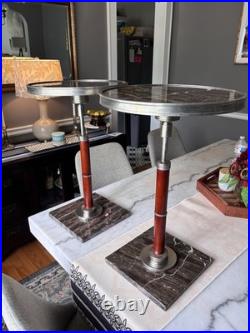 Very Rare Pair Of Mid-Centry Modern Global Views Marble Martini Table