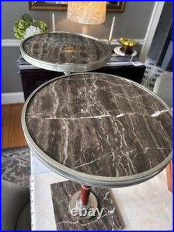 Very Rare Pair Of Mid-Centry Modern Global Views Marble Martini Table