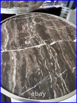 Very Rare Pair Of Mid-Centry Modern Global Views Marble Martini Table