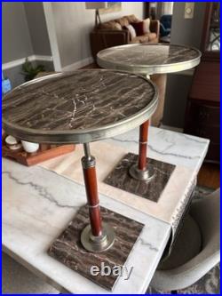 Very Rare Pair Of Mid-Centry Modern Global Views Marble Martini Table