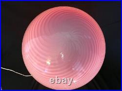 Very Rare Pink Tall 24 Vetri Murano Egg Mushroom Table Lamp Glass