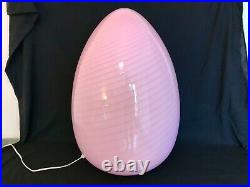 Very Rare Pink Tall 24 Vetri Murano Egg Mushroom Table Lamp Glass