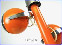 Very Rare Space Age Pop Art Orange & Chrome 3 Spot Ceiling Lamp Colani Panton