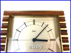 Very Rare Stunning Mid Century Danish Modern Teak Brass Wall Clock by Diehl