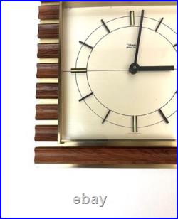 Very Rare Stunning Mid Century Danish Modern Teak Brass Wall Clock by Diehl