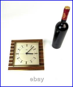 Very Rare Stunning Mid Century Danish Modern Teak Brass Wall Clock by Diehl