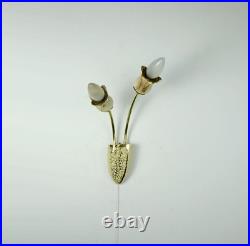 Very beautiful and rare mid century 2-light ceramic and brass SCONCE 1950s