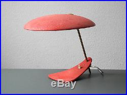 Very rare Italian Mid Century modernist table lamp with red shrink varnish