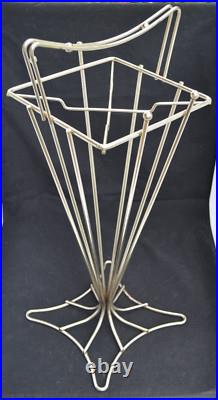 Vintage 1950s Mid Century Modern Chrome Steel Starburst Umbrella Stand Rare HTF