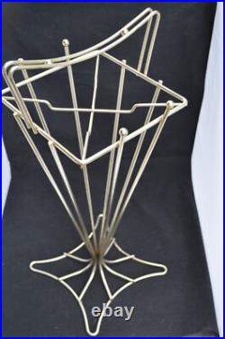 Vintage 1950s Mid Century Modern Chrome Steel Starburst Umbrella Stand Rare HTF