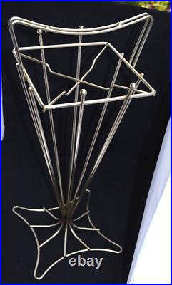Vintage 1950s Mid Century Modern Chrome Steel Starburst Umbrella Stand Rare HTF