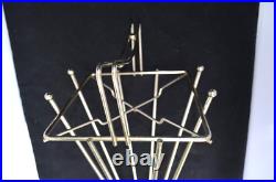 Vintage 1950s Mid Century Modern Chrome Steel Starburst Umbrella Stand Rare HTF