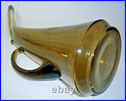 Vintage 1960s Kanawha Handblown Smoke Art Glass 16 Pitcher Ewer Vase, Rare