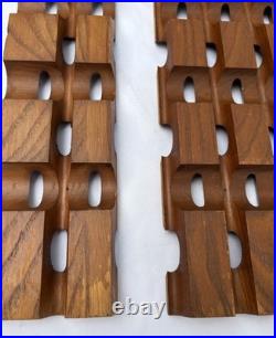 Vintage 1960s Mid Century Architectural Oak Wall Panel Screen Albert Frey 77.5