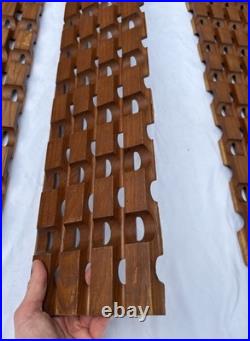 Vintage 1960s Mid Century Architectural Oak Wall Panel Screen Albert Frey 77.5
