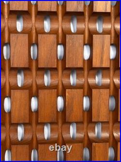 Vintage 1960s Mid Century Architectural Oak Wall Panel Screen Albert Frey 77.5