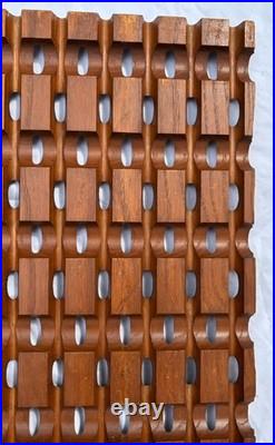 Vintage 1960s Mid Century Architectural Oak Wall Panel Screen Albert Frey 77.5