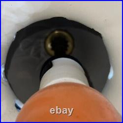 Vintage 1970's Mid Century Modern, Black Chrome Ceramic Hanging Lamp RARE