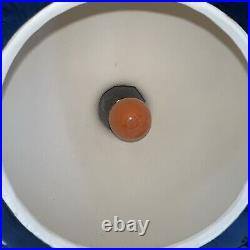 Vintage 1970's Mid Century Modern, Black Chrome Ceramic Hanging Lamp RARE