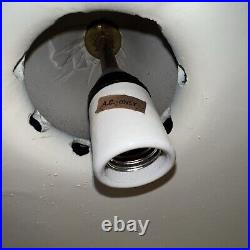 Vintage 1970's Mid Century Modern, Black Chrome Ceramic Hanging Lamp RARE