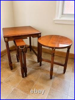 Vintage 1990 Rare Three In One Nesting Tables Antique Mid Century Furniture Rare