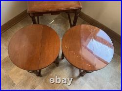 Vintage 1990 Rare Three In One Nesting Tables Antique Mid Century Furniture Rare