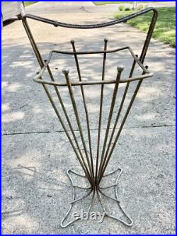 Vintage 50/60s Mid Century Modern Steel Rustic Starburst Umbrella Stand Rare