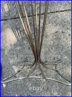 Vintage 50/60s Mid Century Modern Steel Rustic Starburst Umbrella Stand Rare