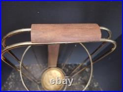 Vintage 50/60s Mid Century Modern Wood Steel Rustic Umbrella Stand Rare Teak