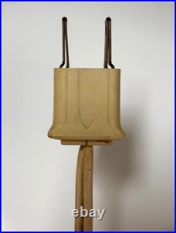 Vintage 50s 60s MCM Swiss Teak Table Lamp With Paper Cord Shade Temde Rare READ