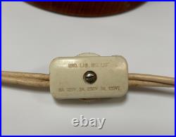 Vintage 50s 60s MCM Swiss Teak Table Lamp With Paper Cord Shade Temde Rare READ