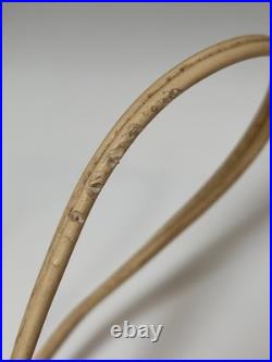 Vintage 50s 60s MCM Swiss Teak Table Lamp With Paper Cord Shade Temde Rare READ