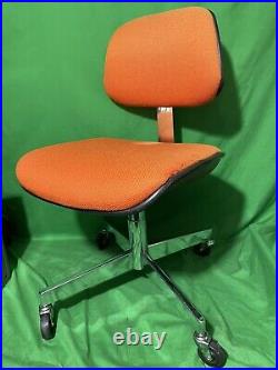 Vintage All-Steel Office Chair Mid-Century Modern Orange Very Rare Model