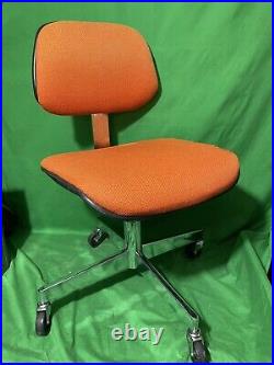 Vintage All-Steel Office Chair Mid-Century Modern Orange Very Rare Model