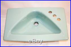 Vintage American Standard Bathroom Sink Mid Century Rare Sky Blue Triangle