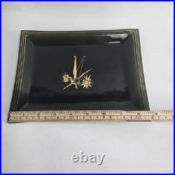 Vintage Art Deco Atomic Man Smoked Glass Tray Mid Century Modern MCM RARE