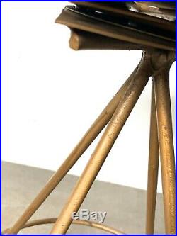 Vintage Arthur Umanoff Iron Swivel Slat Bar Stool Raymor Mid Century Modern Rare