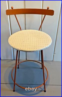 Vintage Atomic 1950s Metal / Iron Orange Mid-Century Modern Stool Rare Sculpture