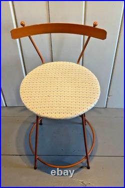 Vintage Atomic 1950s Metal / Iron Orange Mid-Century Modern Stool Rare Sculpture