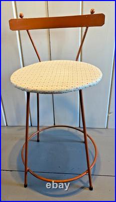 Vintage Atomic 1950s Metal / Iron Orange Mid-Century Modern Stool Rare Sculpture