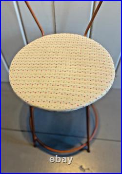 Vintage Atomic 1950s Metal / Iron Orange Mid-Century Modern Stool Rare Sculpture