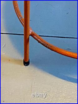 Vintage Atomic 1950s Metal / Iron Orange Mid-Century Modern Stool Rare Sculpture