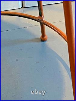 Vintage Atomic 1950s Metal / Iron Orange Mid-Century Modern Stool Rare Sculpture