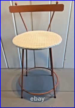 Vintage Atomic 1950s Metal / Iron Orange Mid-Century Modern Stool Rare Sculpture