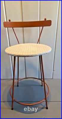 Vintage Atomic 1950s Metal / Iron Orange Mid-Century Modern Stool Rare Sculpture