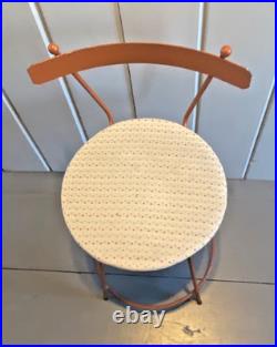 Vintage Atomic 1950s Metal / Iron Orange Mid-Century Modern Stool Rare Sculpture