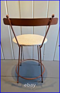 Vintage Atomic 1950s Metal / Iron Orange Mid-Century Modern Stool Rare Sculpture