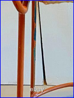 Vintage Atomic 1950s Metal / Iron Orange Mid-Century Modern Stool Rare Sculpture Vintage Atomic 1950s Metal / Iron Orange Mid-Century Modern Stool Rare Sculpture