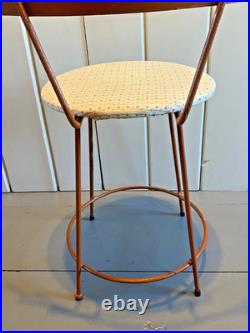 Vintage Atomic 1950s Metal / Iron Orange Mid-Century Modern Stool Rare Sculpture